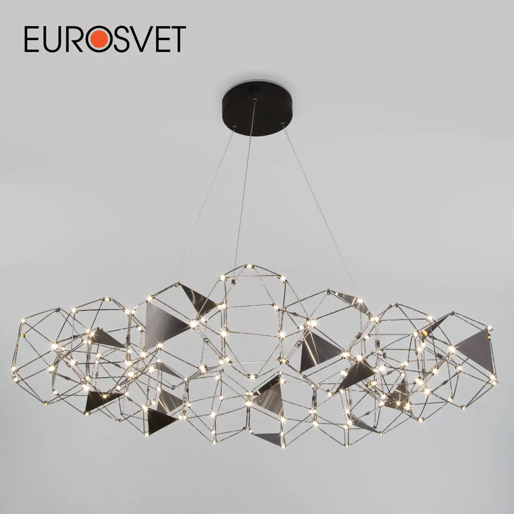 Фото Светильник подвесной светодиодный Eurosvet 90369/15 16 м² нейтральный белый свет цвет черный Фото Светильник подвесной светодиодный Eurosvet 90369/15 16 м² нейтральный белый свет цвет черный