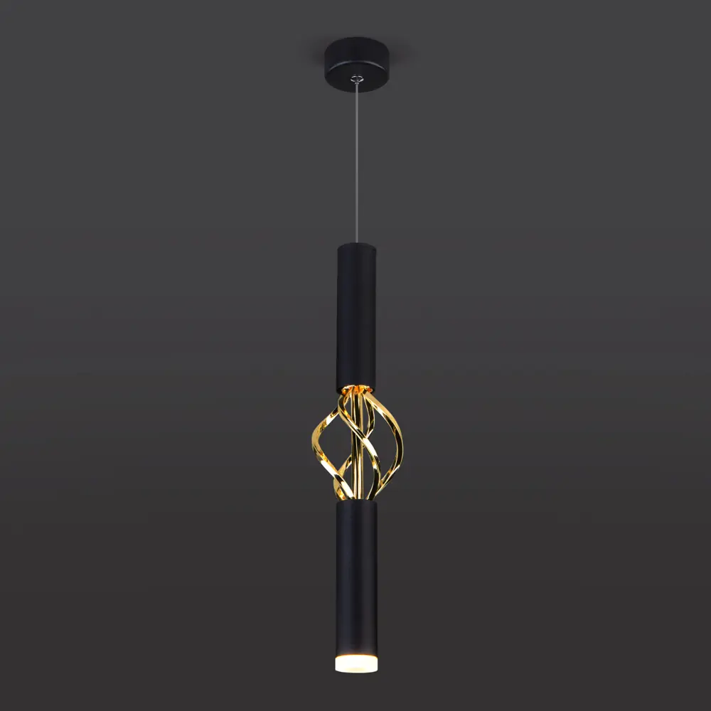 Фото 8 Светильник подвесной светодиодный Eurosvet 50191/1 led черный/золото 2 м² нейтральный белый свет цвет черный Фото 8 Светильник подвесной светодиодный Eurosvet 50191/1 led черный/золото 2 м² нейтральный белый свет цвет черный
