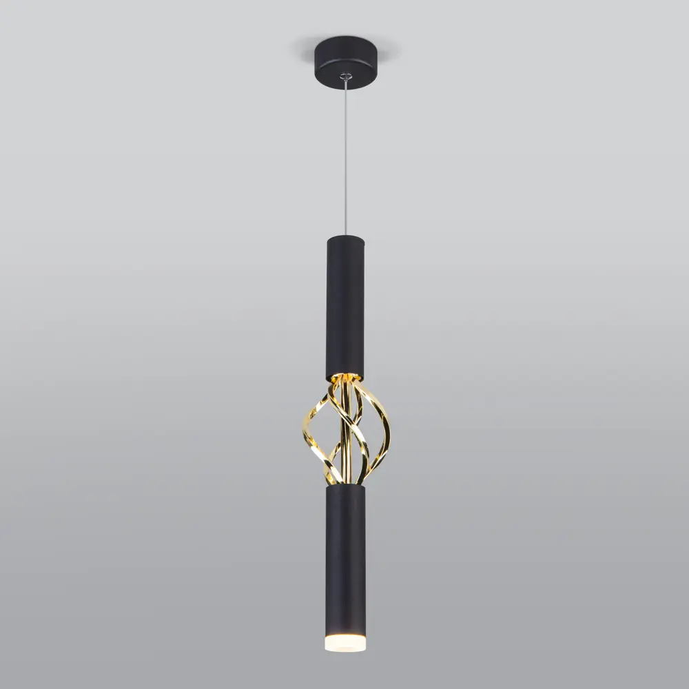 Фото 3 Светильник подвесной светодиодный Eurosvet 50191/1 led черный/золото 2 м² нейтральный белый свет цвет черный Фото 3 Светильник подвесной светодиодный Eurosvet 50191/1 led черный/золото 2 м² нейтральный белый свет цвет черный