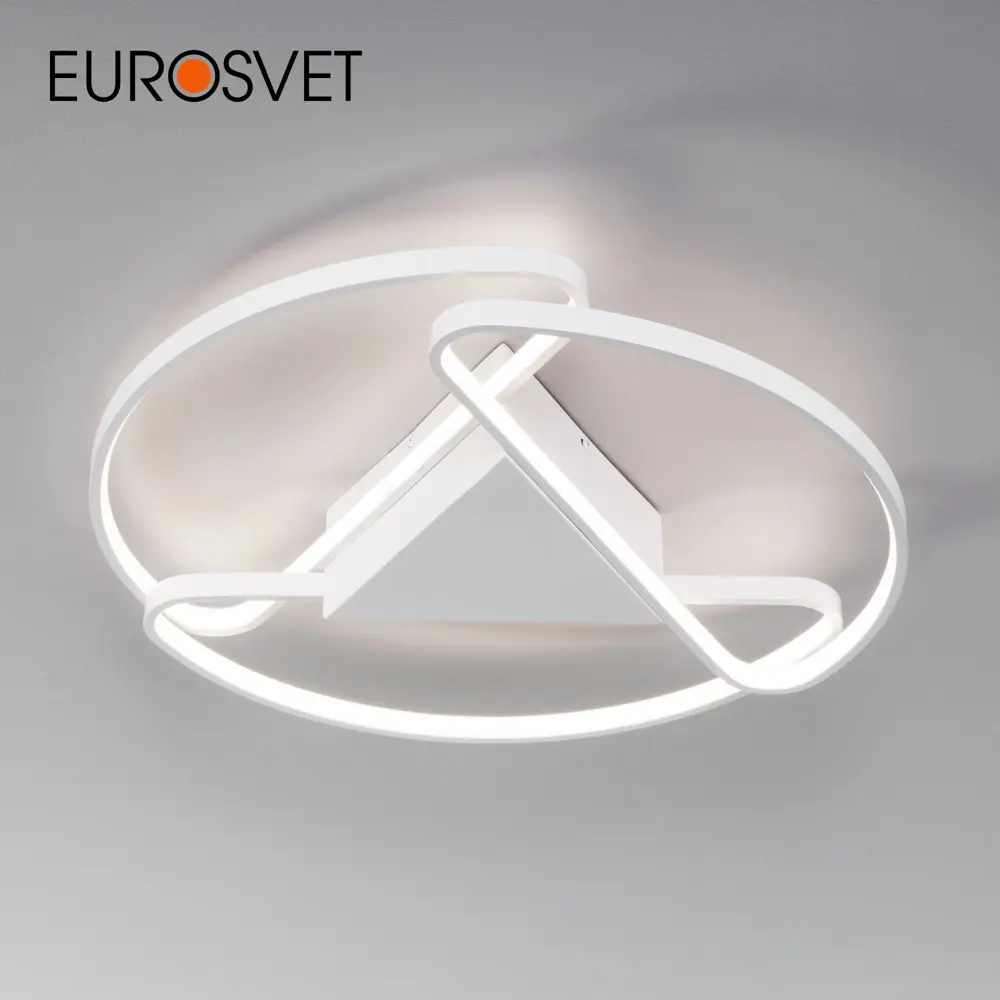 Фото Люстра потолочная светодиодная Eurosvet a052483 с пультом управления, 50 м², регулируемый свет, цвет белый Фото Люстра потолочная светодиодная Eurosvet a052483 с пультом управления, 50 м², регулируемый свет, цвет белый