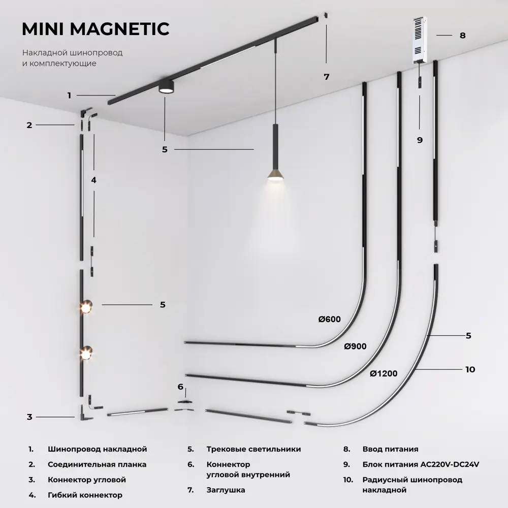 Фото 3 Трековый шинопровод накладной Elektrostandard Mini Magnetic 85182/00 Ø900 мм цвет черный Фото 3 Трековый шинопровод накладной Elektrostandard Mini Magnetic 85182/00 Ø900 мм цвет черный