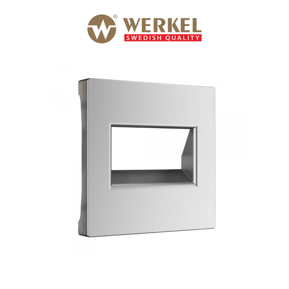 Фото Накладка для двойной розетки Ethernet RJ-45 Werkel W1191165 цвет серебряный матовый Фото Накладка для двойной розетки Ethernet RJ-45 Werkel W1191165 цвет серебряный матовый