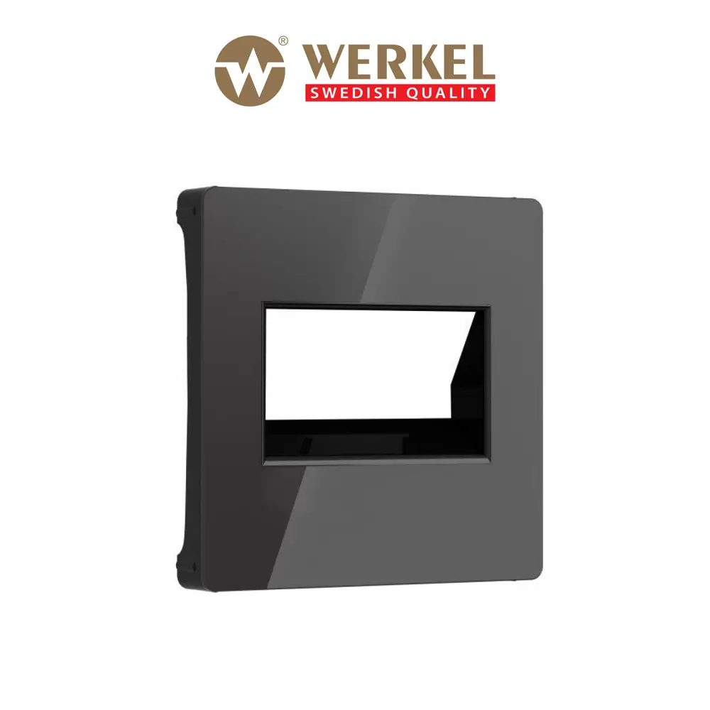 Фото Накладка для двойной розетки Ethernet RJ-45 Werkel W1191148 цвет черный акрил Фото Накладка для двойной розетки Ethernet RJ-45 Werkel W1191148 цвет черный акрил