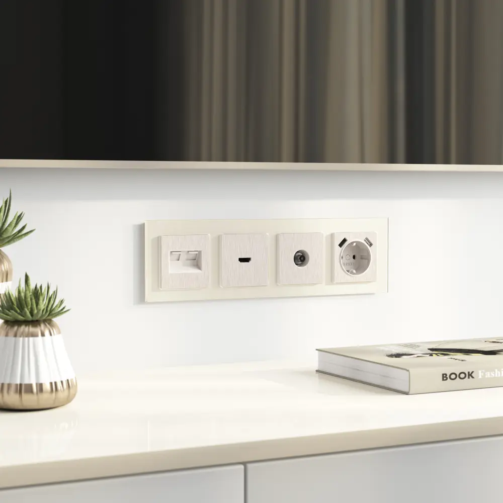 Фото 3 Накладка для розетки HDMI Werkel Stream WL13-HDMI-CP цвет перламутровый рифленый 2 шт. Фото 3 Накладка для розетки HDMI Werkel Stream WL13-HDMI-CP цвет перламутровый рифленый 2 шт.