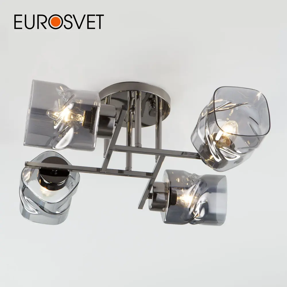 Фото Потолочная люстра EUROSVET 30165/4 черный жемчуг Фото Потолочная люстра EUROSVET 30165/4 черный жемчуг