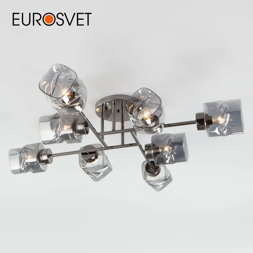 Фото Потолочная люстра EUROSVET 30165/8 черный жемчуг Фото Потолочная люстра EUROSVET 30165/8 черный жемчуг