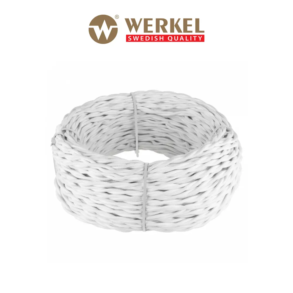 Фото Ретро кабель Werkel W6452501 витой 2x1.5 цвет белый 50 м Фото Ретро кабель Werkel W6452501 витой 2x1.5 цвет белый 50 м