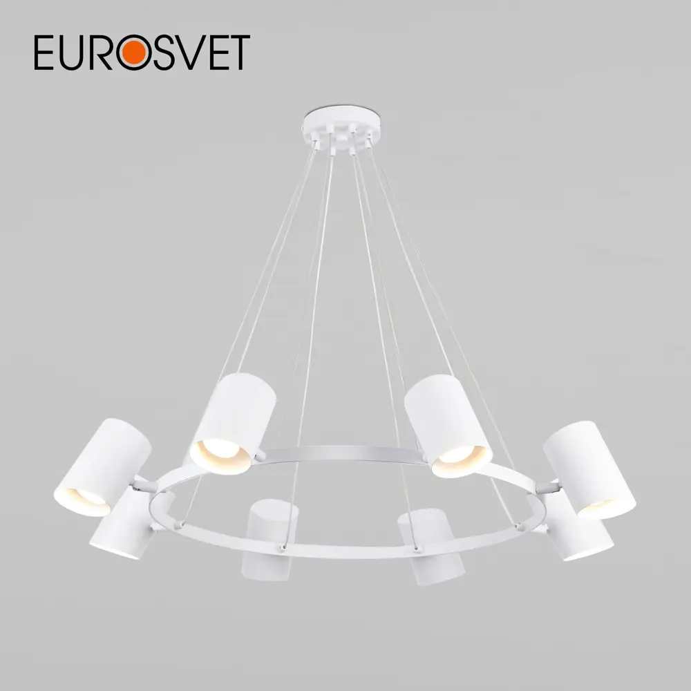 Фото Светильник подвесной EUROSVET 70147/8 Splay 8 ламп 16 м² цвет белый Фото Светильник подвесной EUROSVET 70147/8 Splay 8 ламп 16 м² цвет белый