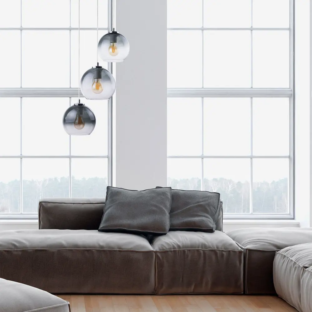 Фото 2 Светильник подвесной TK Lighting 2795 Santino 3 лампы 12 м² стекло цвет графит Фото 2 Светильник подвесной TK Lighting 2795 Santino 3 лампы 12 м² стекло цвет графит