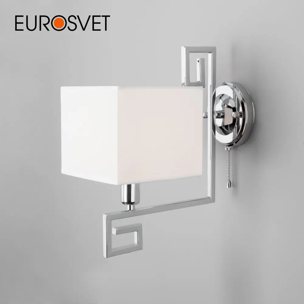 Фото Светильник Eurosvet Alma 60115/1 хром E14 цвет Белый Фото Светильник Eurosvet Alma 60115/1 хром E14 цвет Белый
