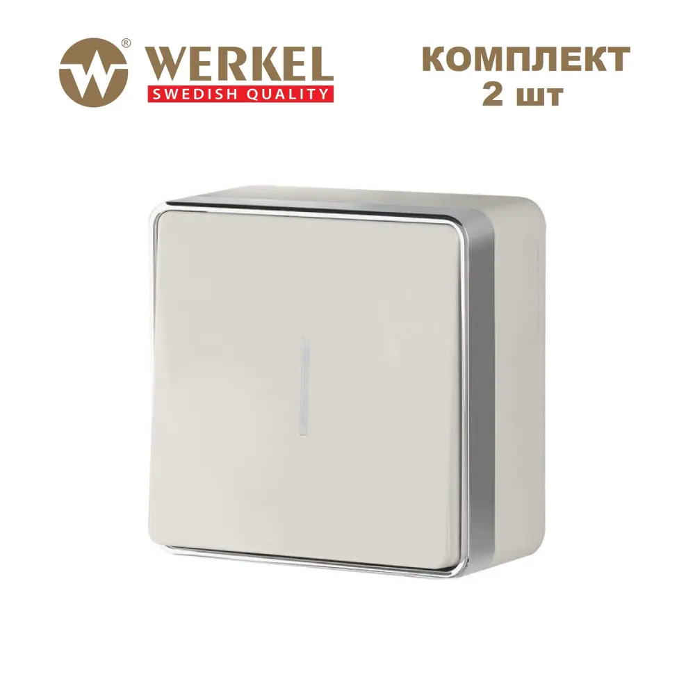 Фото Выключатель накладной Werkel Gallant a068945 1 клавиша с подсветкой цвет слоновая кость 2 шт. Фото Выключатель накладной Werkel Gallant a068945 1 клавиша с подсветкой цвет слоновая кость 2 шт.