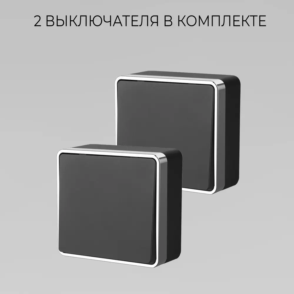 Фото 2 Выключатель накладной Werkel Gallant a068942 1 клавиша цвет черный/хром 2 шт. Фото 2 Выключатель накладной Werkel Gallant a068942 1 клавиша цвет черный/хром 2 шт.