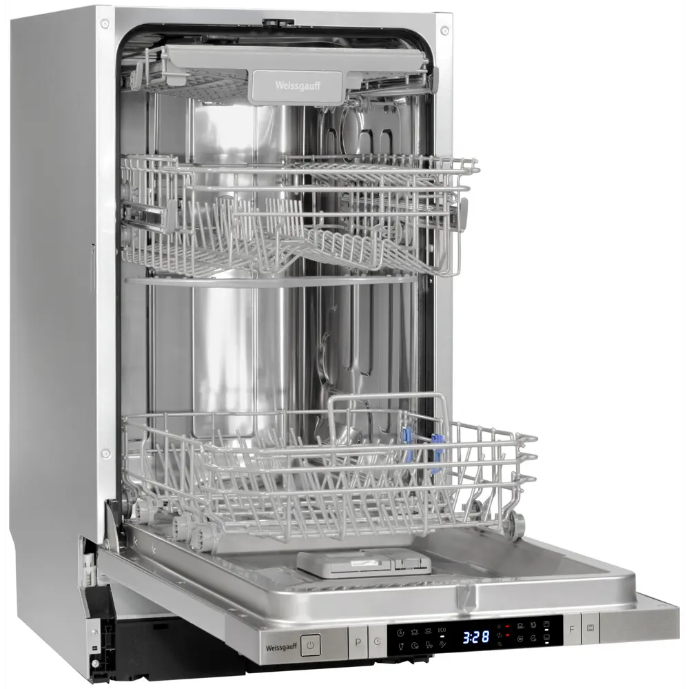 Фото 4 Встраиваемая посудомоечная машина Weissgauff BDW 4150 Touch DC Inverter 44.8 см 8 программ цвет серый Фото 4 Встраиваемая посудомоечная машина Weissgauff BDW 4150 Touch DC Inverter 44.8 см 8 программ цвет серый