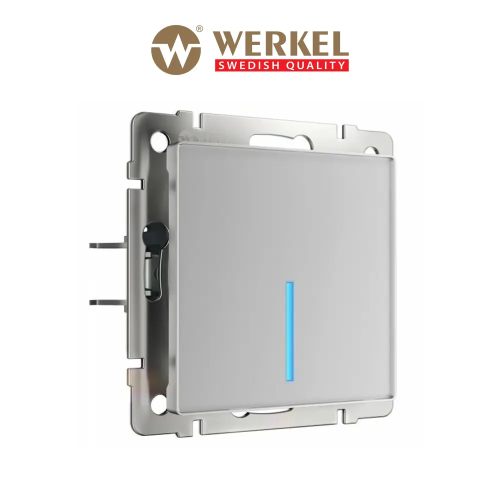Фото Выключатель сенсорный встраиваемый Werkel W4510006 1 клавиша с подсветкой цвет серебряный Фото Выключатель сенсорный встраиваемый Werkel W4510006 1 клавиша с подсветкой цвет серебряный