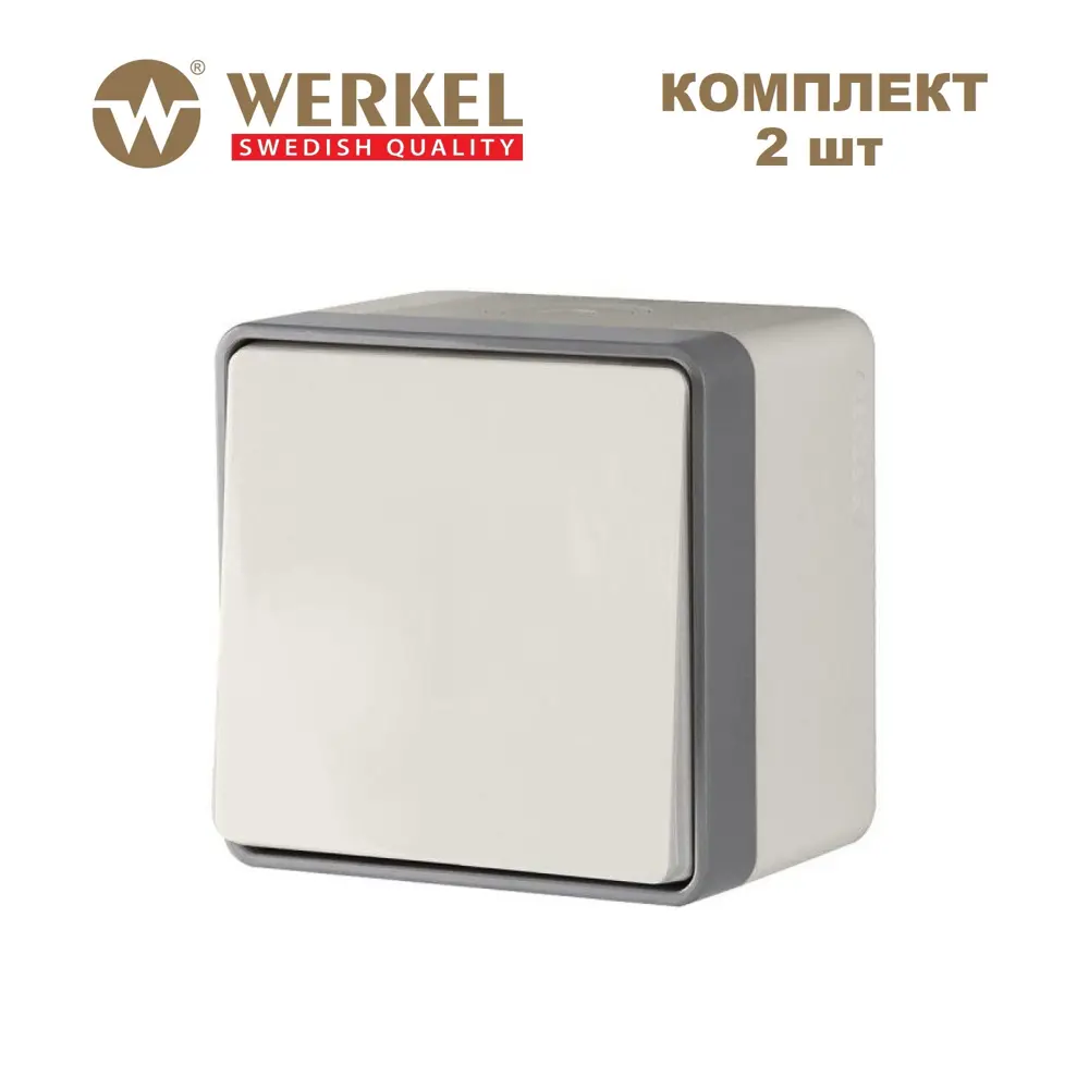 Фото Выключатель накладной Werkel Gallant a069189 1 клавиша цвет слоновая кость 2 шт.