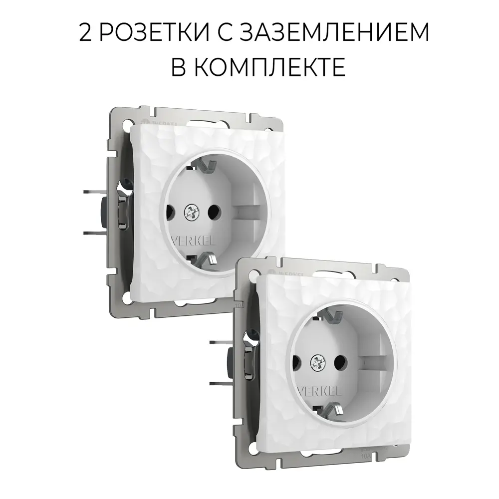Фото Розетка встраиваемая Werkel Hammer a070697 с заземлением цвет белый 2 шт. Фото Розетка встраиваемая Werkel Hammer a070697 с заземлением цвет белый 2 шт.