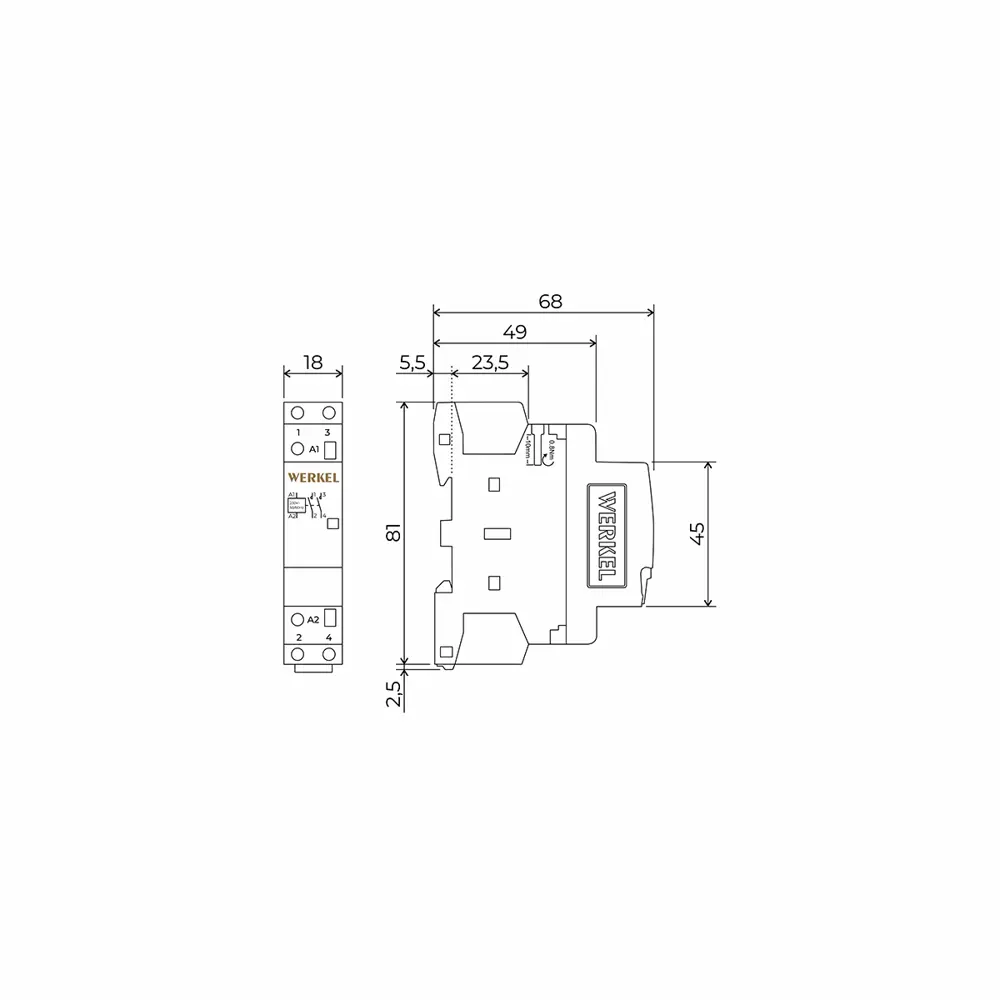 Фото 3 Контактор Werkel W941M16O 16 А 250 В 2NO Фото 3 Контактор Werkel W941M16O 16 А 250 В 2NO