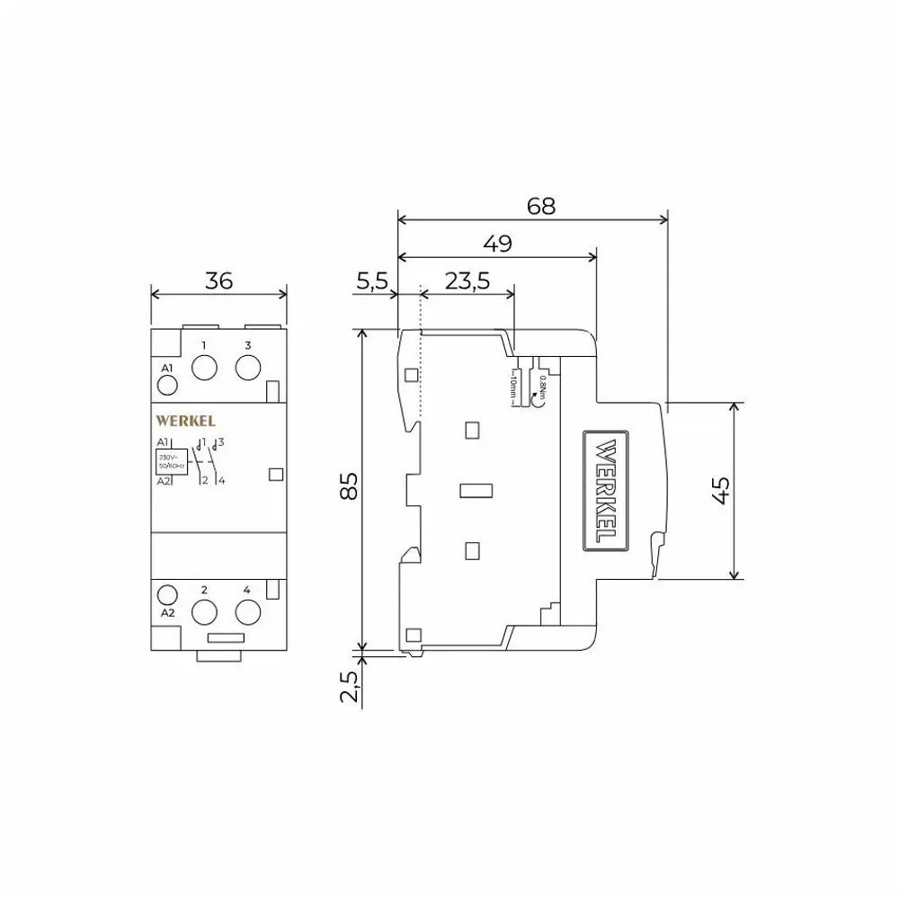Фото 3 Контактор Werkel W941M25O 25 А 250 В 2NO Фото 3 Контактор Werkel W941M25O 25 А 250 В 2NO