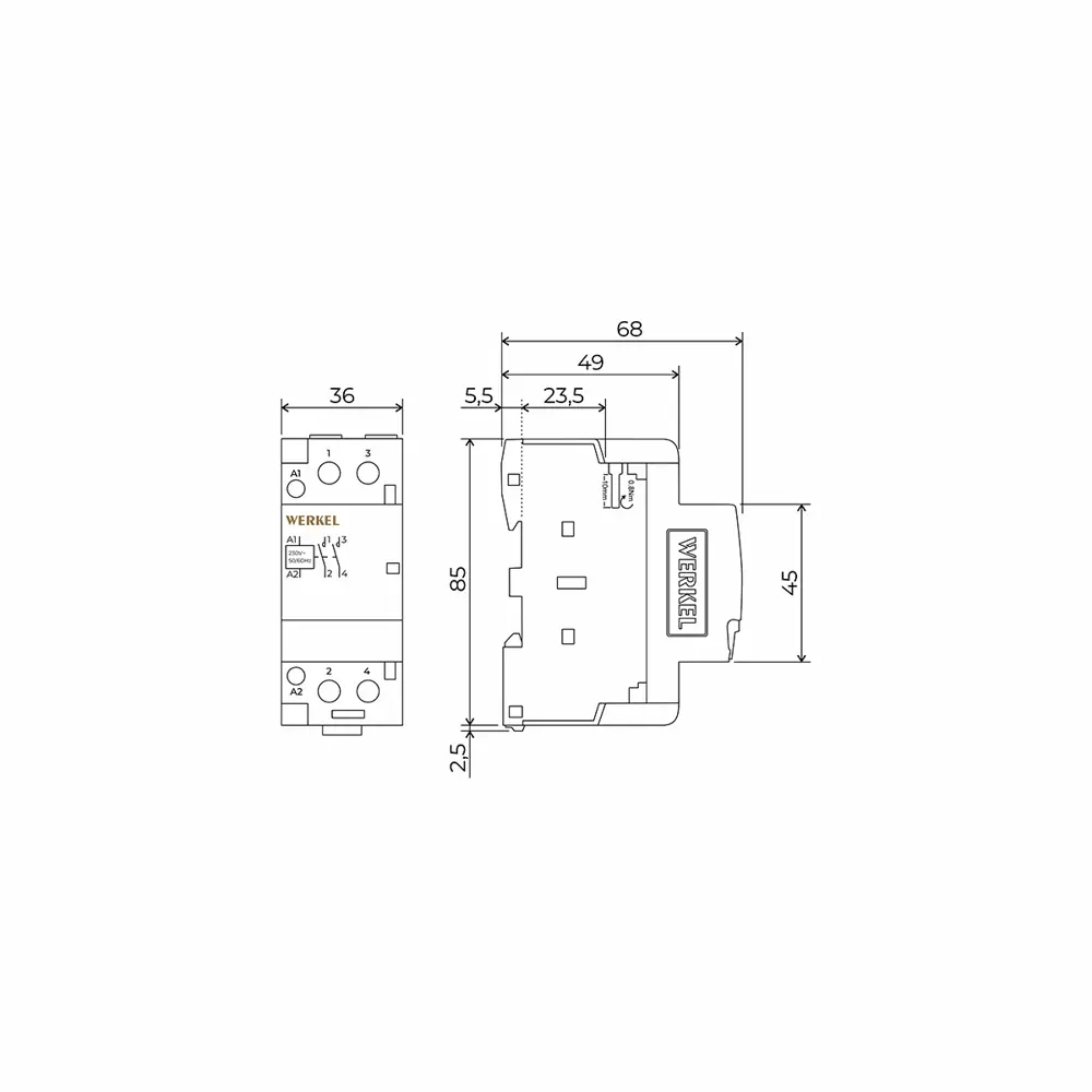 Фото 4 Контактор Werkel W941M25O 25 А 250 В 2NO Фото 4 Контактор Werkel W941M25O 25 А 250 В 2NO