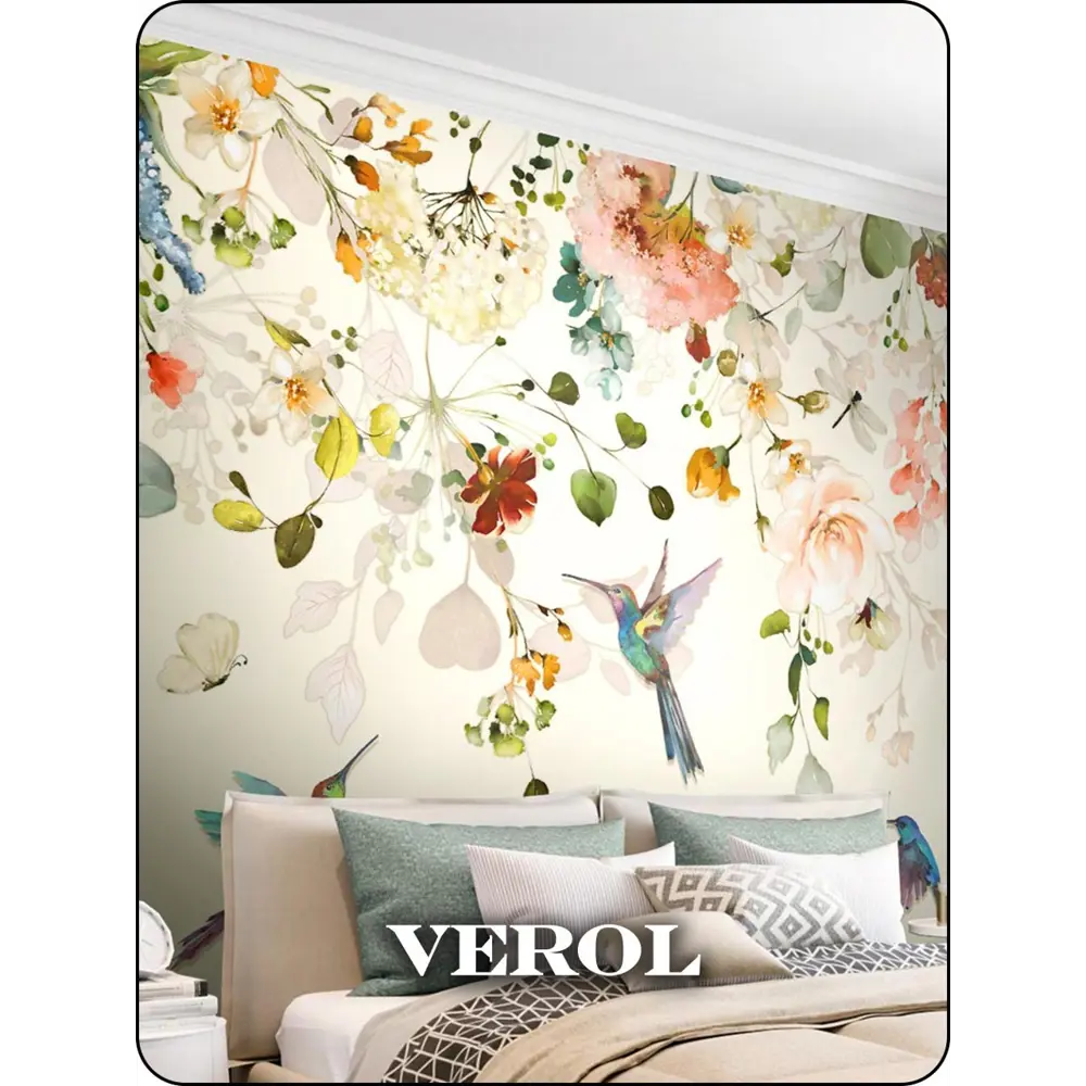 Фото 4 Фотообои флизелиновые 3D Verol 300x283 см Цветы и птицы Фото 4 Фотообои флизелиновые 3D Verol 300x283 см Цветы и птицы