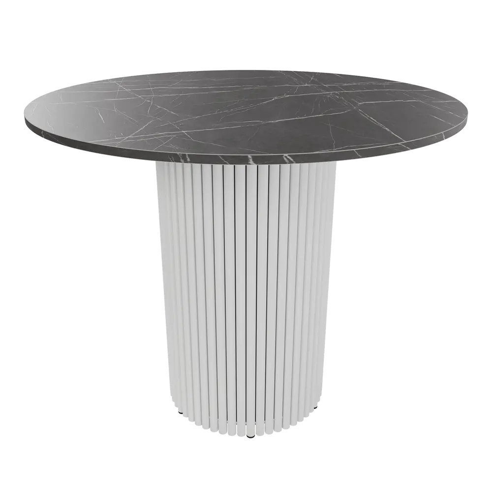 Фото Кухонный стол круглый Genglass Trubis GGT-03-3-4-L-90 90x90 см лдсп цвет черный мрамор Фото Кухонный стол круглый Genglass Trubis GGT-03-3-4-L-90 90x90 см лдсп цвет черный мрамор