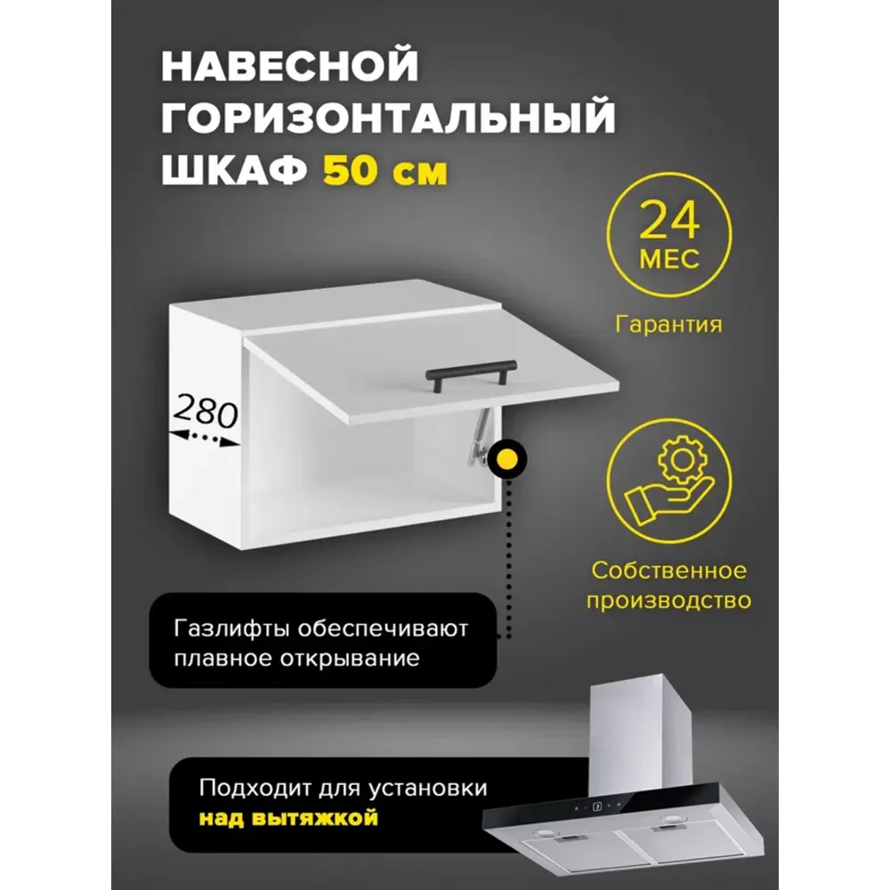Фото 2 Кухонный шкаф навесной Альбина Мария ШВГ500-О 50x36x30 см ЛДСП цвет белый Фото 2 Кухонный шкаф навесной Альбина Мария ШВГ500-О 50x36x30 см ЛДСП цвет белый