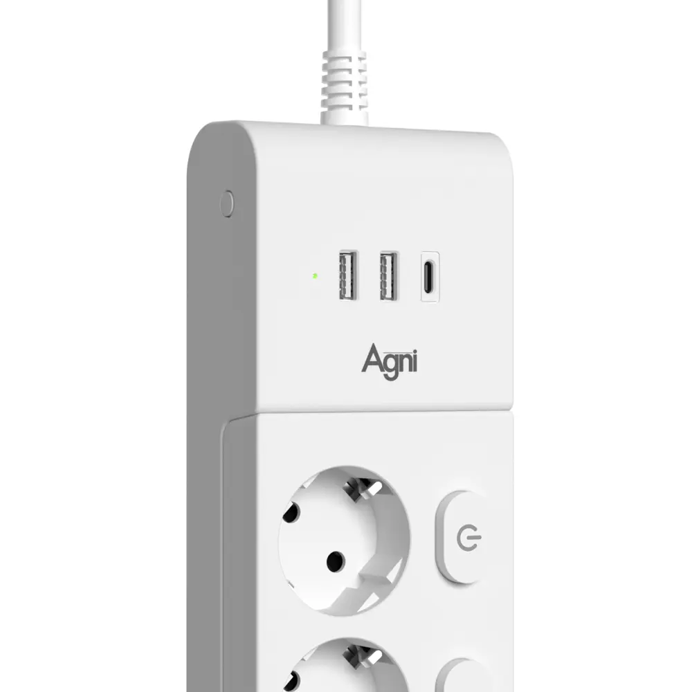 Фото 5 Сетевой фильтр Agni TP-FI3U5E-2m-white 12x1.5 2 м 5 розеток с заземлением 4000 Вт цвет белый Фото 5 Сетевой фильтр Agni TP-FI3U5E-2m-white 12x1.5 2 м 5 розеток с заземлением 4000 Вт цвет белый