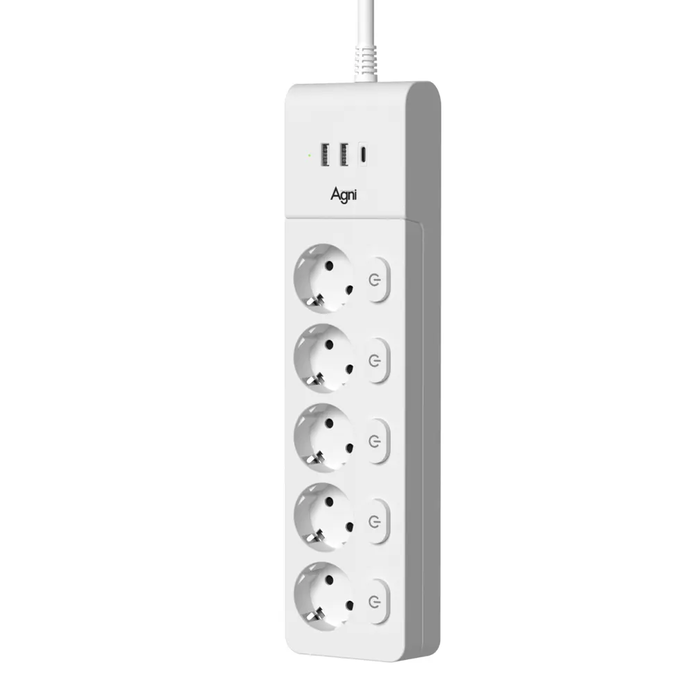 Фото Сетевой фильтр Agni TP-FI3U5E-3m-white 12x1.5 3 м 5 розеток с заземлением 4000 Вт цвет белый Фото Сетевой фильтр Agni TP-FI3U5E-3m-white 12x1.5 3 м 5 розеток с заземлением 4000 Вт цвет белый