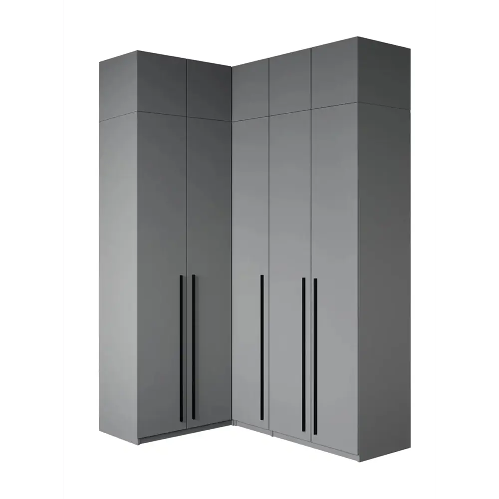 Фото 2 Шкаф распашной Принцесса мелания София с 5 дверями 130x260x50 см ЛДСП цвет графит