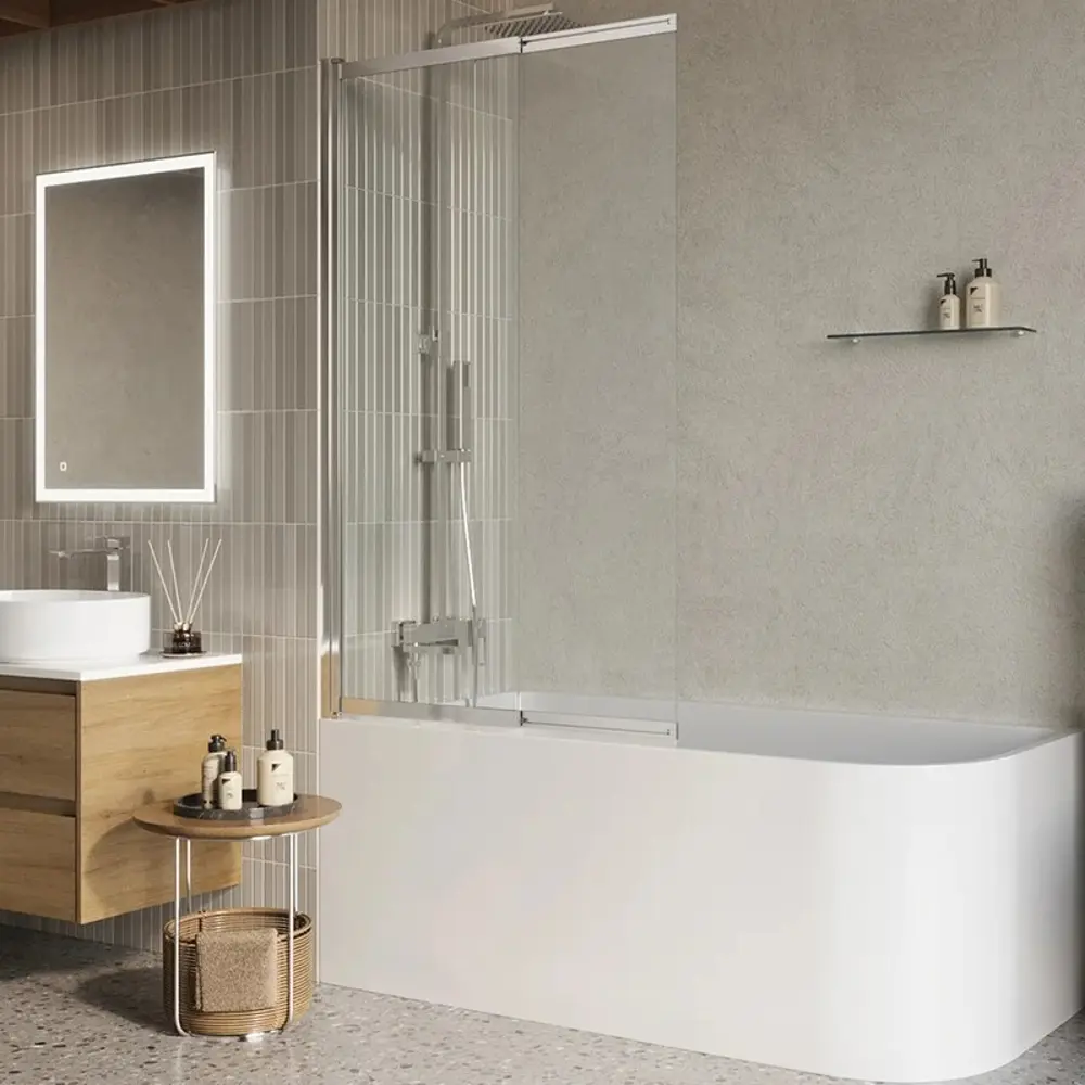 Фото Ширма на ванну Belbagno Luce LUCE-VF-11-90/145-C-Cr 90x145 см Фото Ширма на ванну Belbagno Luce LUCE-VF-11-90/145-C-Cr 90x145 см