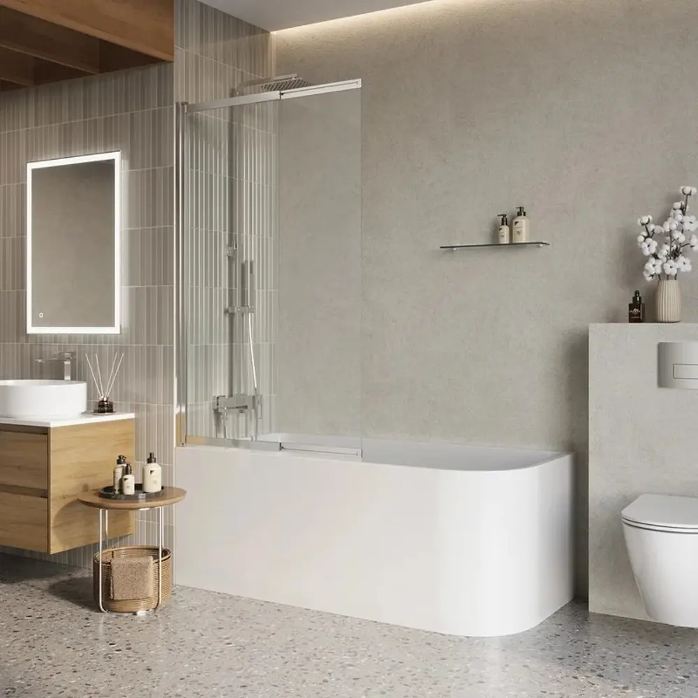 Фото 4 Ширма на ванну Belbagno Luce LUCE-VF-11-90/145-C-Cr 90x145 см Фото 4 Ширма на ванну Belbagno Luce LUCE-VF-11-90/145-C-Cr 90x145 см
