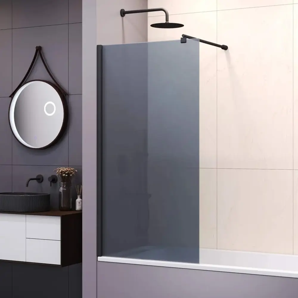 Фото Ширма на ванну RGW 351105109-34 90x150 см профиль черный Фото Ширма на ванну RGW 351105109-34 90x150 см профиль черный