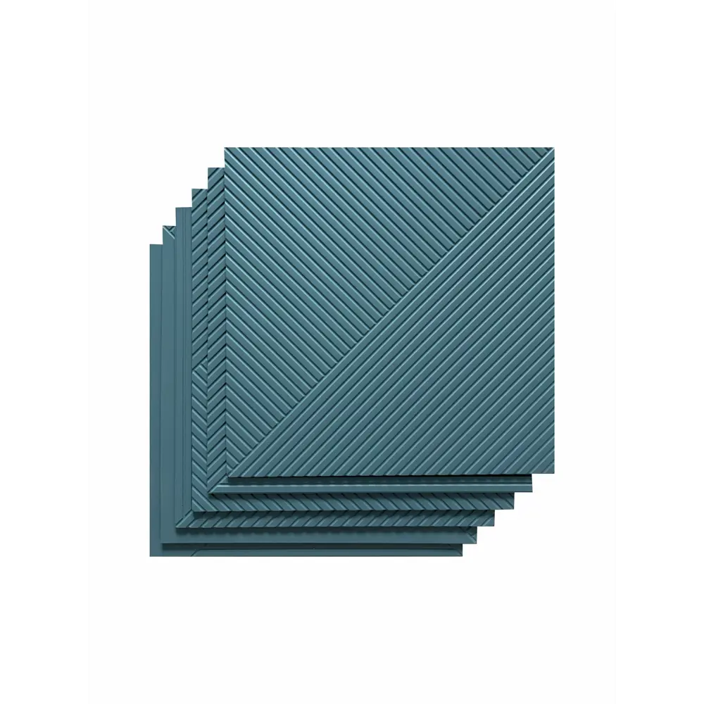 Фото Стеновая панель 3D Ягель и панели Волна синий 500x500x6мм 1.5м² 6шт Фото Стеновая панель 3D Ягель и панели Волна синий 500x500x6мм 1.5м² 6шт
