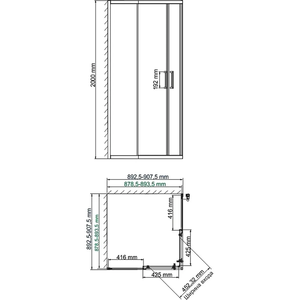 Фото Душевой уголок Wasserkraft Dill 61S 215420 квадратный 90x90см черный профиль эффект стекла прозрачный Фото Душевой уголок Wasserkraft Dill 61S 215420 квадратный 90x90см черный профиль эффект стекла прозрачный