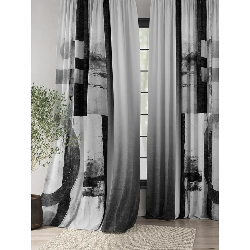 Фото 4 Комплект штор At home Базовая коллекция AT982163 на шторной ленте 280x220 см цвет черный Фото 4 Комплект штор At home Базовая коллекция AT982163 на шторной ленте 280x220 см цвет черный