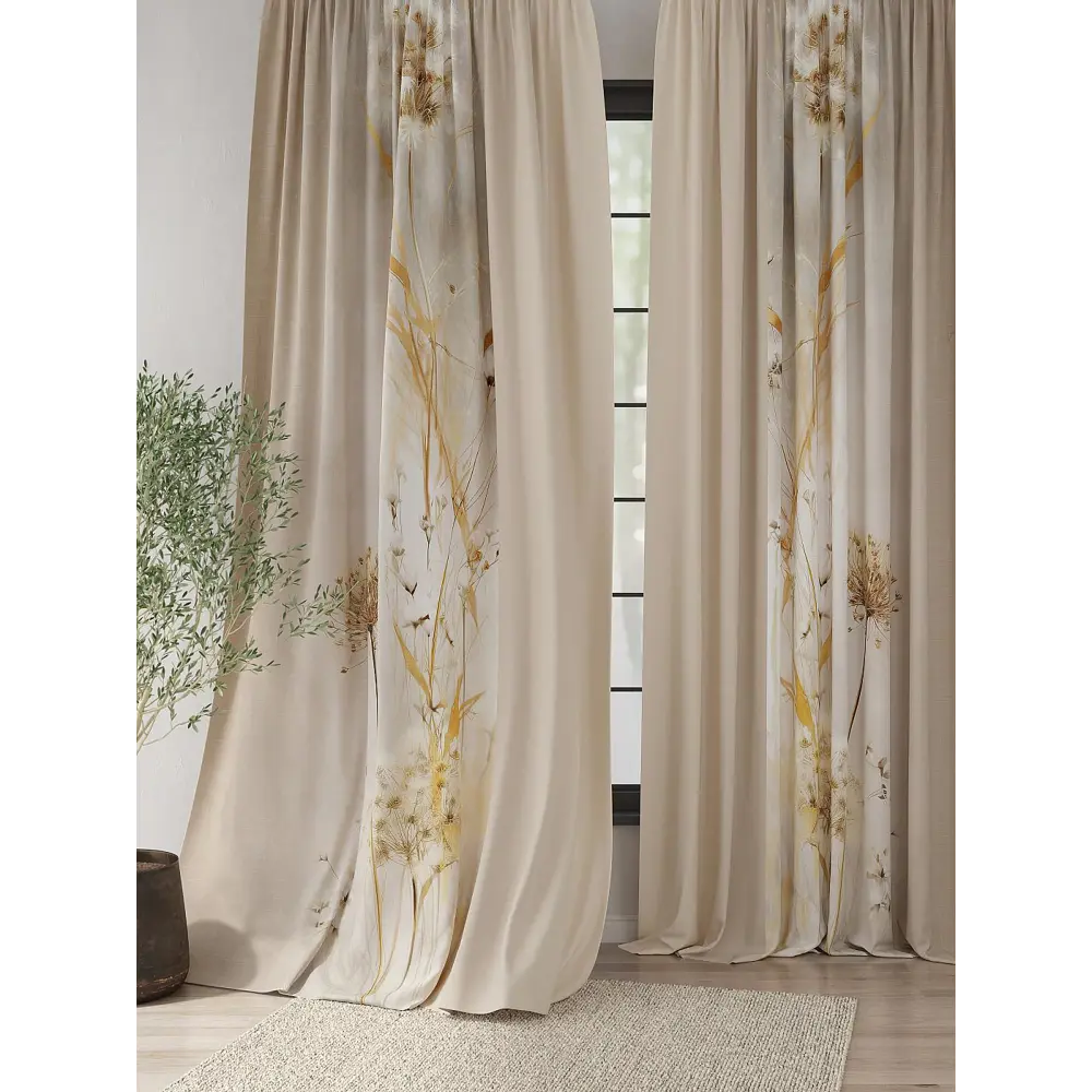 Фото 4 Комплект штор At home Базовая коллекция AT982116 на шторной ленте 280x220 см цвет бежевый Фото 4 Комплект штор At home Базовая коллекция AT982116 на шторной ленте 280x220 см цвет бежевый