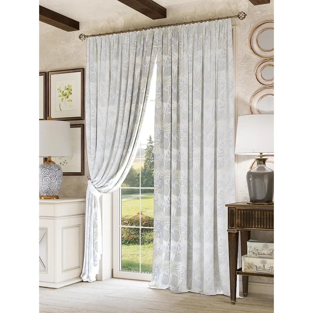 Фото Комплект штор At home Базовая коллекция AT982042 на шторной ленте 280x220 см цвет фиолетовый