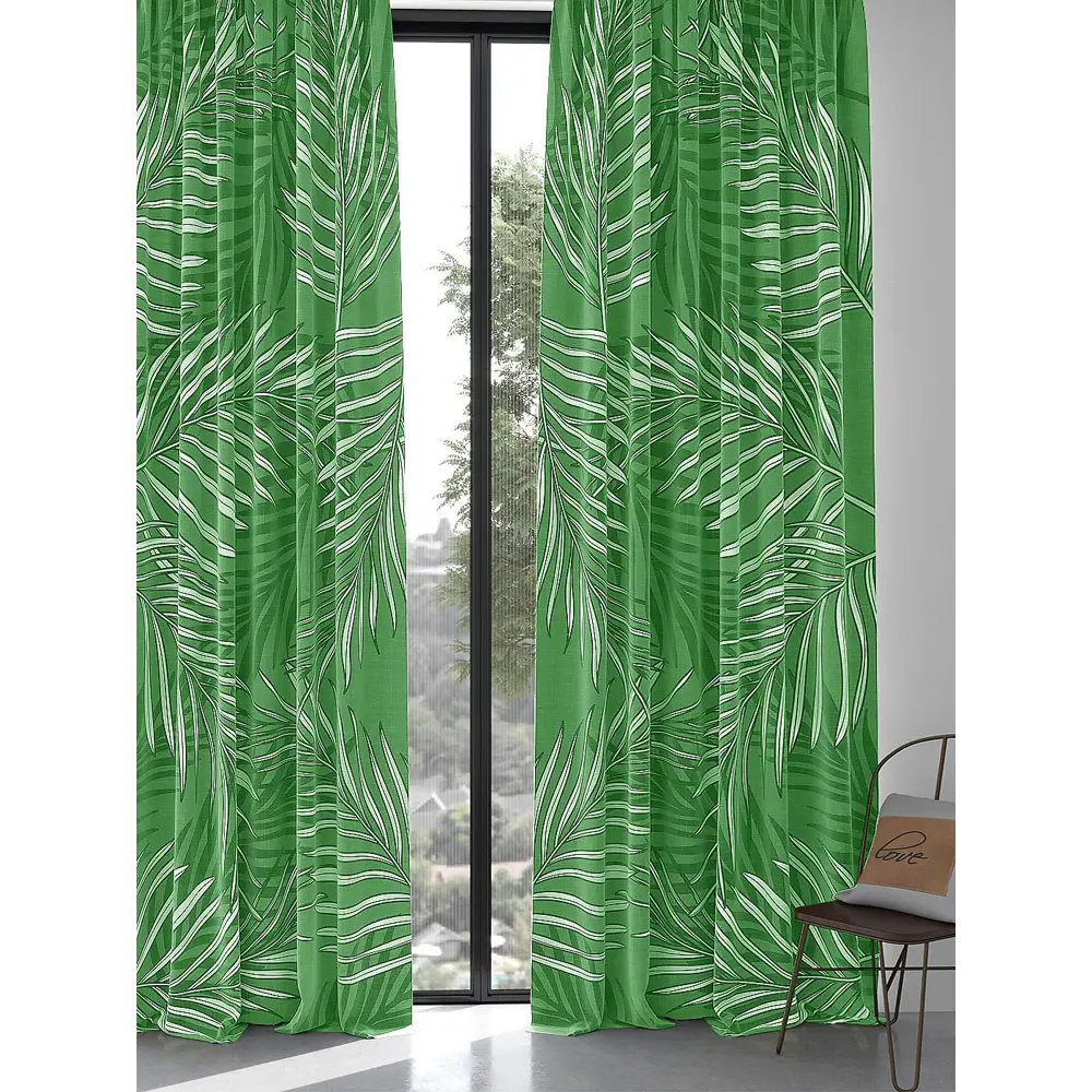 Фото 3 Комплект штор At home Базовая коллекция AT967240 на шторной ленте 270x150 см цвет зеленый Фото 3 Комплект штор At home Базовая коллекция AT967240 на шторной ленте 270x150 см цвет зеленый