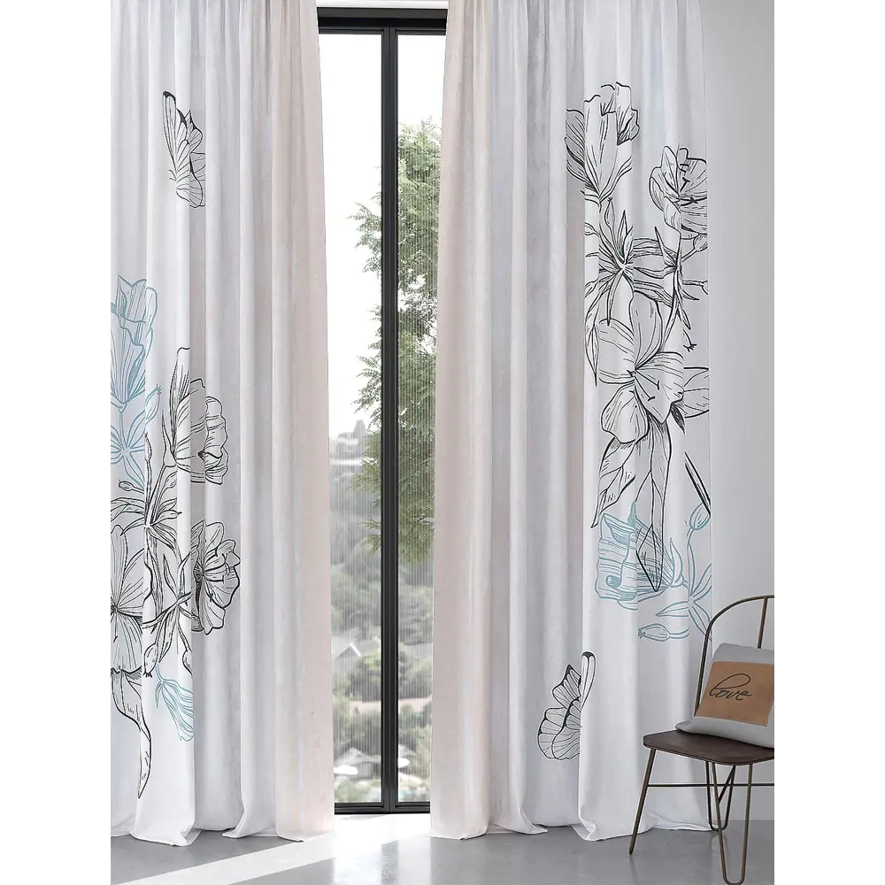 Фото 5 Комплект штор At home Базовая коллекция AT967236 на шторной ленте 270x150 см цвет белый Фото 5 Комплект штор At home Базовая коллекция AT967236 на шторной ленте 270x150 см цвет белый