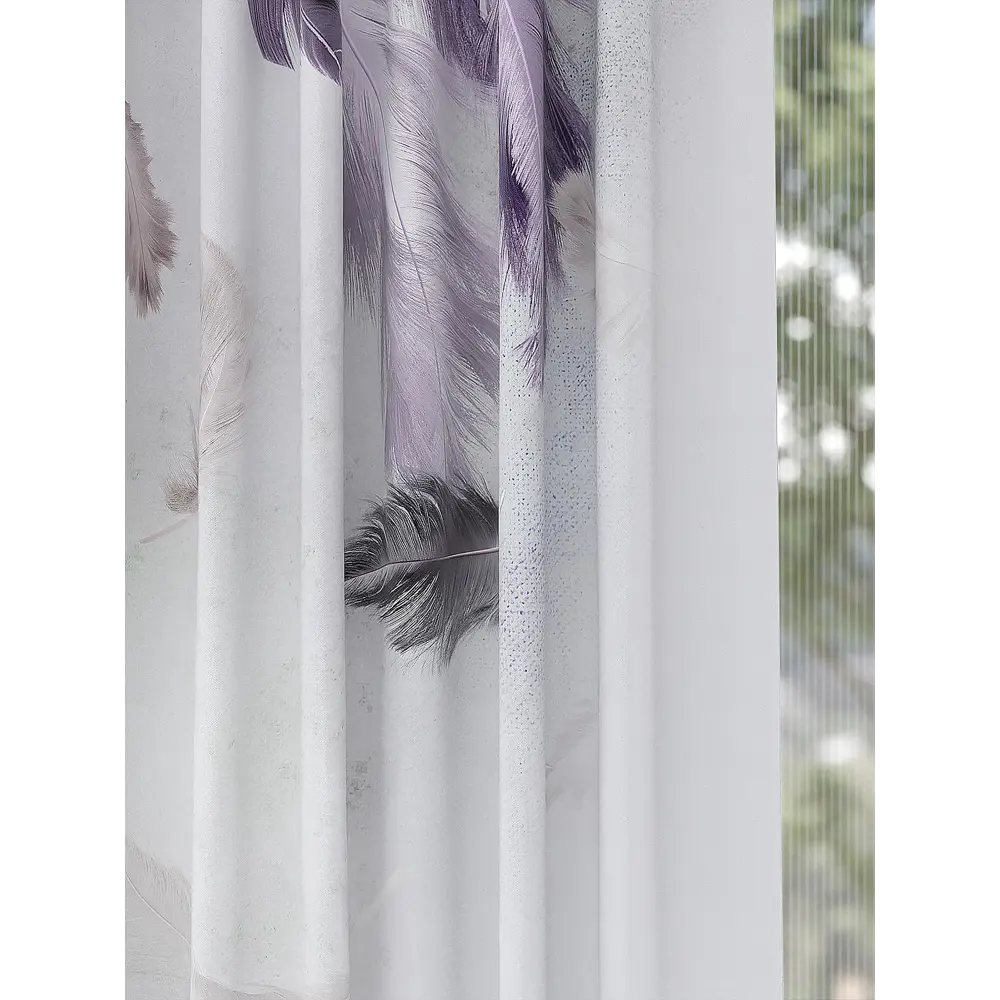 Фото 7 Комплект штор At home Базовая коллекция AT967087 на шторной ленте 270x150 см цвет белый