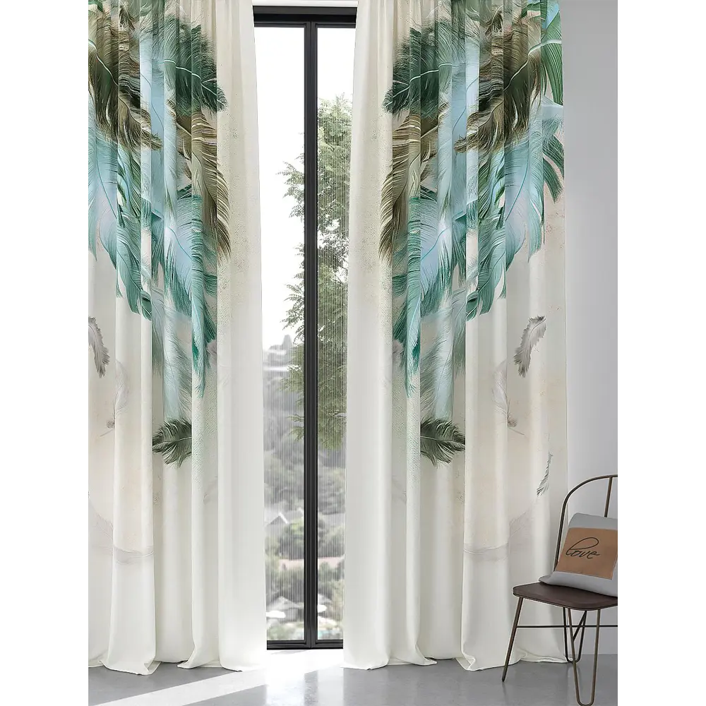 Фото 4 Комплект штор At home Базовая коллекция AT967086 на шторной ленте 270x150 см цвет бежевый Фото 4 Комплект штор At home Базовая коллекция AT967086 на шторной ленте 270x150 см цвет бежевый