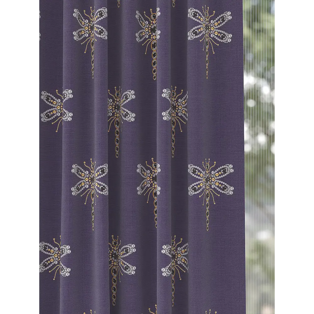 Фото 6 Комплект штор At home Базовая коллекция AT967060 на шторной ленте 270x150 см цвет фиолетовый