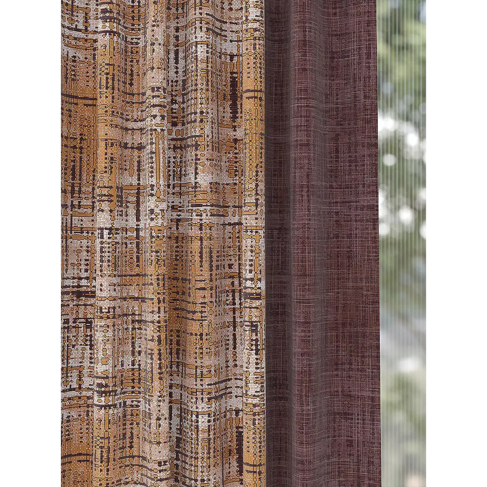 Фото 3 Комплект штор At home Базовая коллекция AT967019 на шторной ленте 270x150 см цвет бежевый