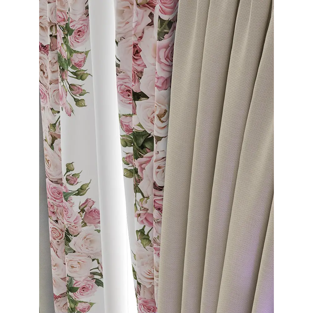 Фото 7 Комплект штор At home Базовая коллекция AT982087 на шторной ленте 280x220 см цвет бежевый Фото 7 Комплект штор At home Базовая коллекция AT982087 на шторной ленте 280x220 см цвет бежевый