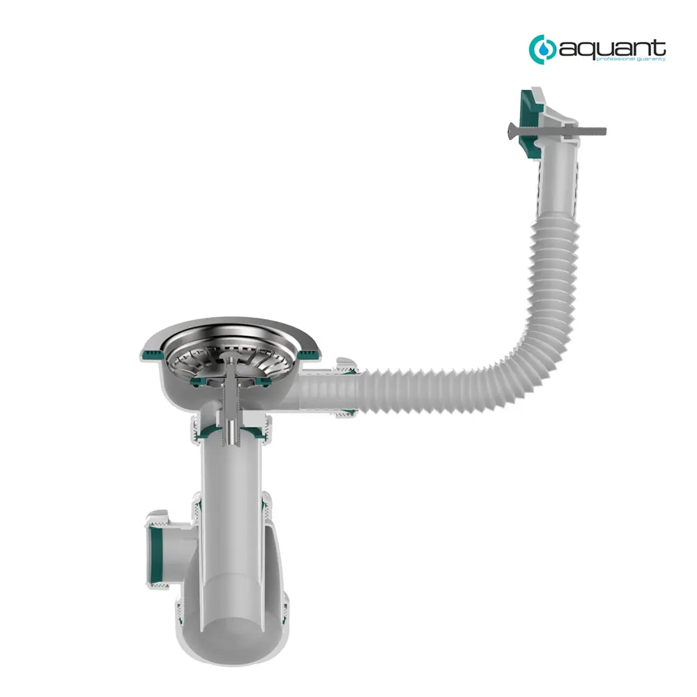 Фото 2 Сифон для раковины Aquant D90 мм белый B0145-29-MR Фото 2 Сифон для раковины Aquant D90 мм белый B0145-29-MR