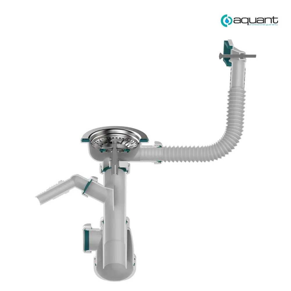 Фото 2 Сифон для раковины Aquant D90 мм белый B0141-29-MR Фото 2 Сифон для раковины Aquant D90 мм белый B0141-29-MR
