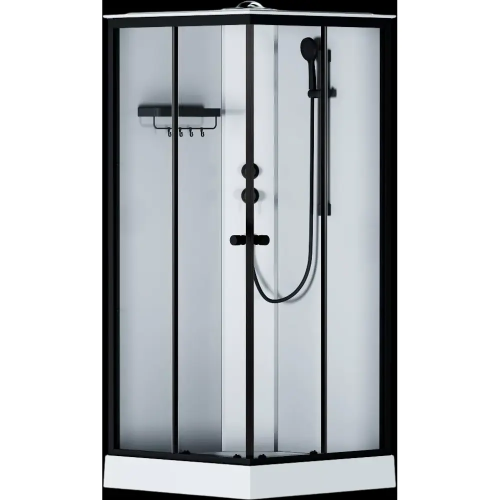 Фото 6 Душевые кабины Am.pm X-Joy W94C-403-090BT квадрат низкий поддон 90x90 см матовый черный Фото 6 Душевые кабины Am.pm X-Joy W94C-403-090BT квадрат низкий поддон 90x90 см матовый черный