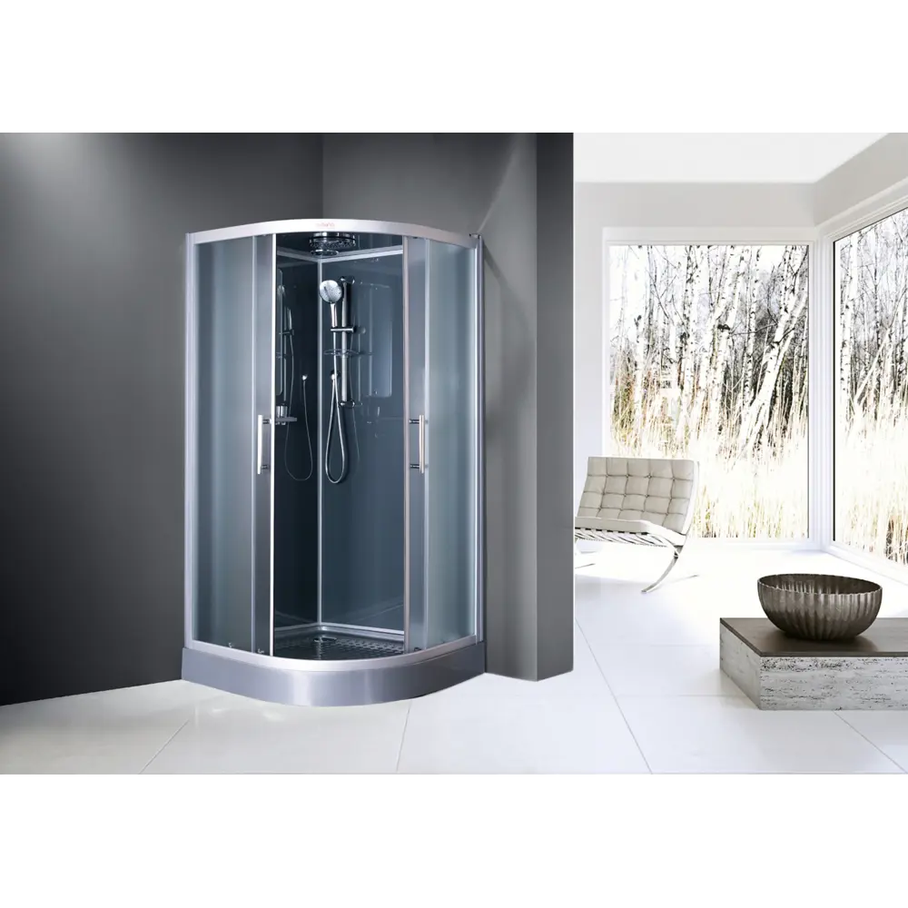 Фото 5 Душевые кабины Esbano Elegancia ESKG100CR 1/4 круга средний поддон 100x100 см