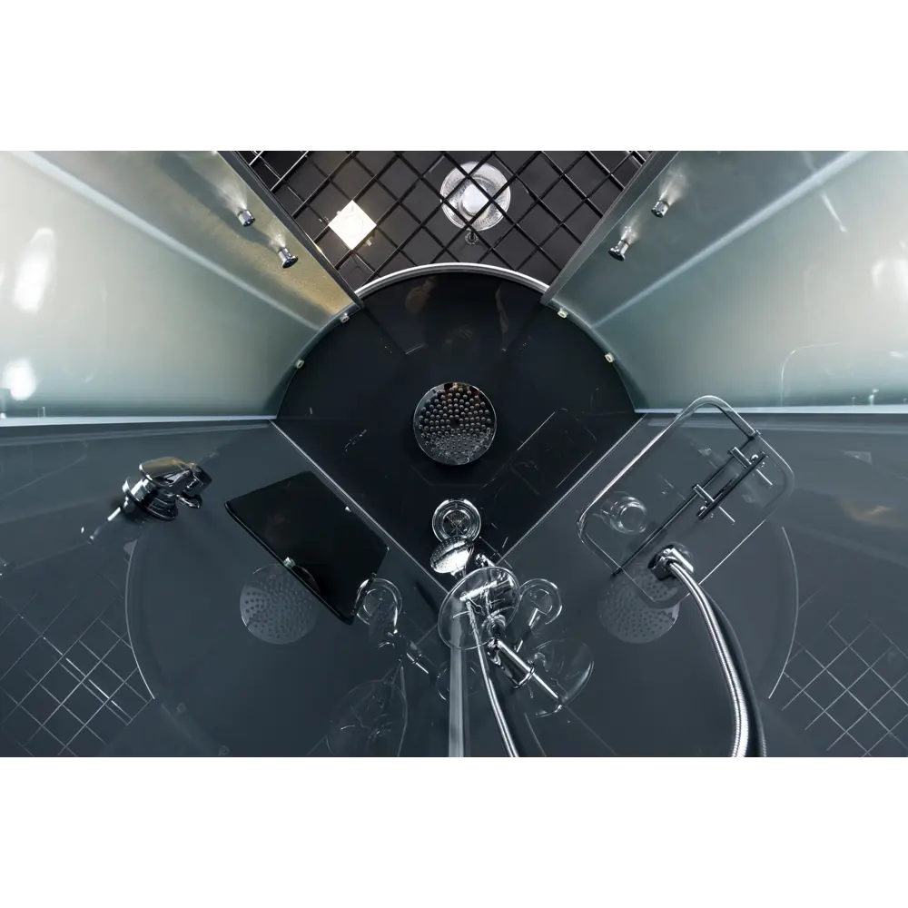 Фото Душевые кабины Esbano Elegancia ESKG100CR 1/4 круга средний поддон 100x100 см