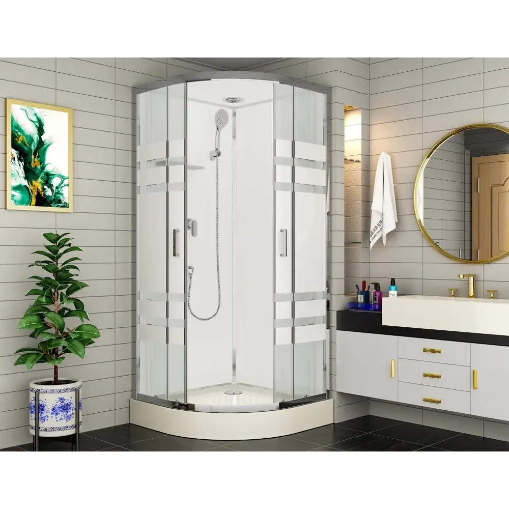 Фото Душевые кабины Esbano Econom ESE-80CR 1/4 круга средний поддон 80x80 см Фото Душевые кабины Esbano Econom ESE-80CR 1/4 круга средний поддон 80x80 см